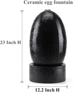 Ceramic Outdoor and Garden Fountain Home Decoration Waterfall Water Feature (Egg 12 INCH Black) - Image 2