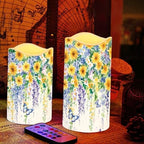 Sunflower Butterfly Flameless Candles Battery Operated Decorative Remote LED Candles with Flickering Flame Pack of 4 for Parties Home Public Elegant Events 2.95x2.95x2.87 Inch Holiday Gifts - Image 5