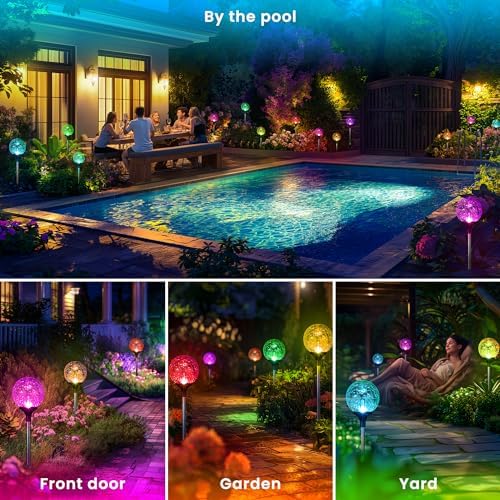 GIGALUMI Solar Garden Lights 3 Pack, Solar Lights Outdoor Decorative - Image 2