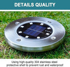Color Changing Solar Ground Lights Outdoor, 4 Pack 8 LED Color Changing Solar Disk Lights Waterproof Garden In-ground Pathway Lights Landscape Lighting for Pathway Garden Yard Lawn Walkway Decor - Image 6