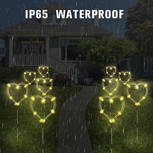 Maleyt 6 Pack Solar Garden Lights, Firework Lights, Decorative, 8 Lighting Modes with Remote 120 LED Twinkling Waterproof Landscape Outdoor Decor, for Pathway Backyard Walkway Patio (Warm White) - Image 4
