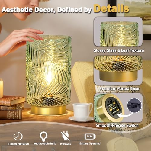 MJ PREMIER Battery Operated Lamp with Timer, Cordless Table Lamp Decorative - Image 6