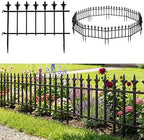 Giantex 10 Panels Decorative Metal Garden Fence, 18 FT No Dig Garden Border Fence with Fleur-de-Lis Finials, 17" H Heavy Duty Flower Bed Edging Fence, Folding Landscape Fencing for Yard, Pathway by Giantex