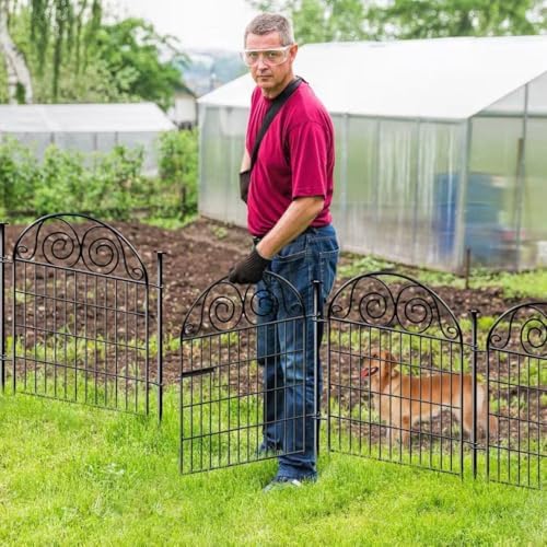 Getlay Tall Garden Fence Animal Barrier with Gate, 32 in(H) 16 Panels Garden Fences and Borders for Dogs, Dog Fence Outdoor for Yard, Total Length 35 Ft Metal Temporary Fencing│Patented - Image 4