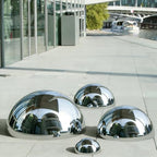 1 Piece Silver Stainless Steel Half Sphere Gazing Ball - Mirror Polished Hollow Hemisphere for Garden Gate, Stair Handrails, and Shopping Mall Wall Decoration(Size:15.74in/40cm) - Image 5