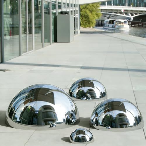 1 Piece Silver Stainless Steel Half Sphere Gazing Ball - Mirror Polished Hollow Hemisphere for Garden Gate, Stair Handrails, and Shopping Mall Wall Decoration(Size:7.87in/20cm) - Image 5