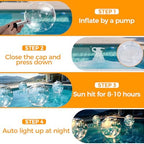 Solar Floating Pool Lights 2 Pack, 14 Inch Inflatable Glow Balls with 3000K Warm White LED, IP68 Waterproof Solar Powered Floating Lights for Pool, Garden, Patio, Christmas Outdoor Decorations - Image 5