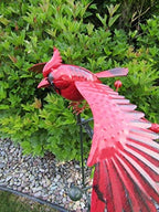 Whimsical Kinetic Energy Metal Red Cardinal Yard Stake Wind Spinner Whirly-Gig Windmill Garden Art Bird - Image 4