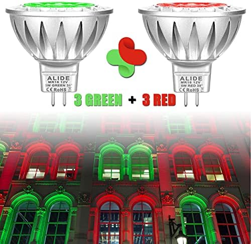 ALIDE Red Green MR16 Led Bulbs 12v Low Voltage for Landscape Christmas - Image 2