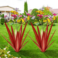TOMBABY Garden Outdoor Butterfly Enlarge Thickened Wind Resistant Metal Agave Garden Art Metal Plant Country Sculpture Statue Decorations Ornaments Artificial Waterproof Butterflies(red 2pcs) by TOMBABY