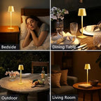 Yogaret Gold Rechargeable Cordless Table Lamp, Battery Operated, 2 Pack - Image 2