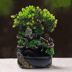 Tabletop Fountain Ornament, 110V Desktop Waterfall Fountain with LED Atomizer and Pond, Featuring Realistic Waterfall Artificial Trees, Rockery Water Fountains for Indoor Home Office Desk Decor (D) - Image 5