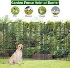 No Dig Decorative Garden Fence 10 Panels, 48 in (H) x 22.6 ft (L), Dog Fence Outdoor for Yard, Rustproof Metal Animal Barrier Ground Stakes Fencing for Garden, Patio, Flower Bed - Image 4