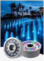 LED Ring Fountain Light - Submersible Underwater Pond Lights, IP68 Waterproof Stainless Steel Colored Spotlight, AC12V-24V Middle Hole Pool Lights, For Fountains/Landscape Illumination(9W(ac12v)) - Image 6