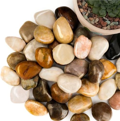 18lb Mixed River Rocks for Plants, 1-3" Pebbles for Indoor Plants - Image 6