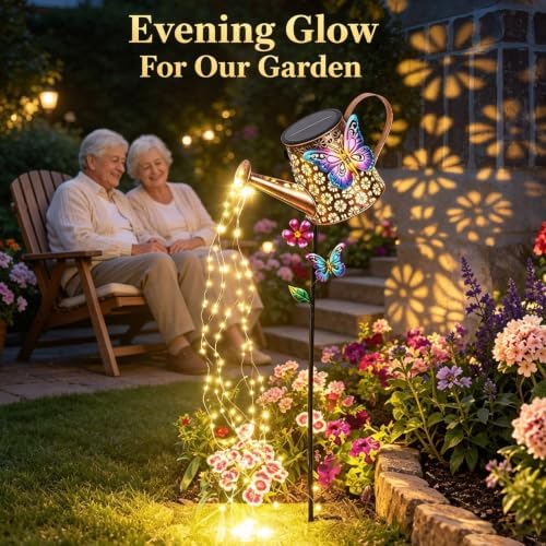 Solar Watering Can Lights Outdoor Garden Decor Gifts for Women Mom Grandma - Image 3