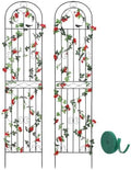 2 Pack 86.7" H x 19.7" W Metal Garden Trellis with Black Coating, Wire Lattice Grid Panel for Climbing Plants Outdoor Roses Vine Cucumbers Vegetables Flower Support (86.7" H, 2 Pack) by Macteyia