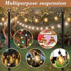 NUERPO String Light Poles,Metal Poles for Hanging Outdoor Light Strings, Light Poles Stand for Outside Garden,Patio,Wedding,Backyard,Deck,Party (2 Pack 10 FT Light Poles) - Image 3