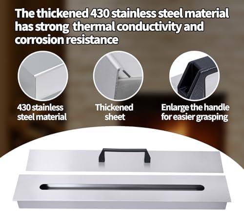 34.5 Inch Drop-in Table Top Fire Pit- A Portable Stainless Stel Fire Pit for Outdoor Use, Easy to Move and Does Not Require Connection to Pipes - Image 4