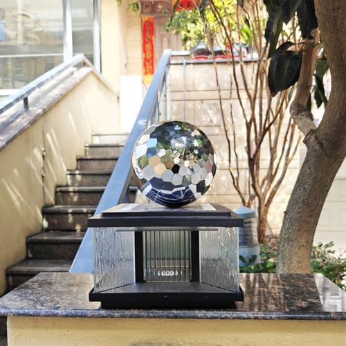 304 Stainless Steel Gazing Ball Sculptures Diamond Ball Decoration Mirror Hollow Decor Ball Reflective Garden Sphere Hollow Metal Ball Ornament Statues Gazing Globe for Home Garden (10 inch) - Image 2