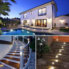 Led Deck Lights Outdoor Waterproof Low Voltage Stainless Steel 1W Outdoor Yard Garden Decoration Lamps Landscape Pathway Patio Step Stairs LED In-ground Lights Black Border(20pcs, Warm White) - Image 3