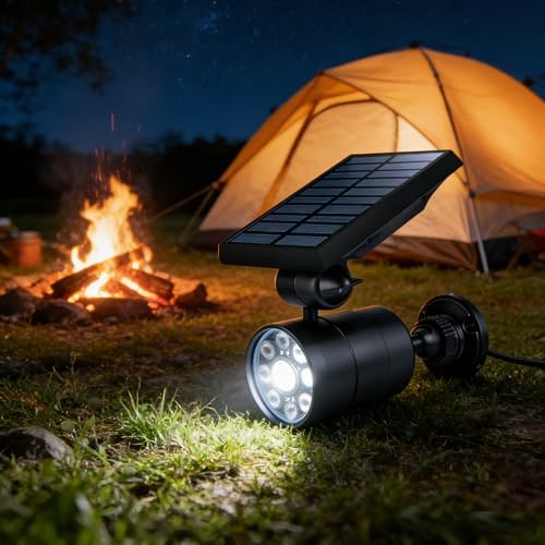 Solar Motion Lights for Outside Aluminum case(Not plastic), Outdoor Solar Flood Security Spot lights 1400LM 9W LED(130W Equ.) Garden Step Deck Patio Post Porch, 100-Week FREE Refund/Replacement(Black) - Image 6