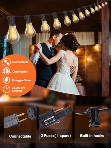 Outdoor String Lights 200FT Waterproof Patio Lights for Porch Backyard Yard - Image 2