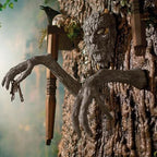 New Halloween Decoration Tree Bark Monster Yard Decor, Halloweens Face Props, Bark Face Tree Person Decoration for Halloween, Outdoor Scary Spooky Facial Hanging Ornament (Brown) - Image 4