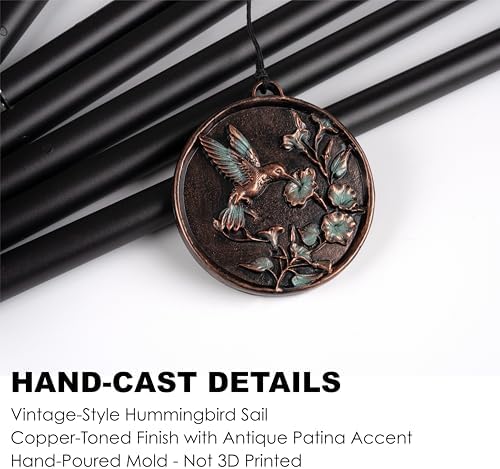 Vanquer Gift Wind Chimes for Outside - 30'' Wind Chimes Outdoor Clearance, Windchimes Outdoors, Memorial Wind Chimes, Sympathy Gift, Patio, Home Décor, Vintage Black (30" Hummingbird) - Image 4