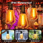 4Pack Orange Halloween ST38 LED String Lights, 26FT Strand with 12+1 Shatterproof Edison Bulbs, UL Waterproof Connectable Outdoor Hanging Patio Lights for Backyard Porch Bistro Christmas Party Decor - Image 4