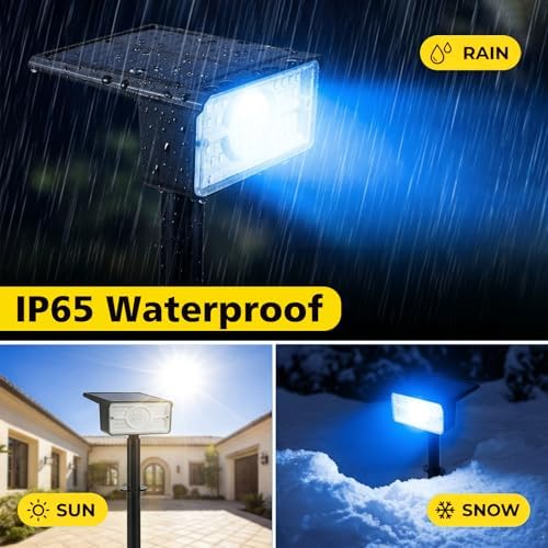 T-SUN Blue Solar Spot Lights Outdoor Waterproof, 4 Pack - Image 5