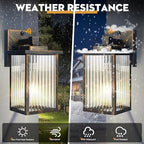 2 Pack Black Brush Gold Dusk to Dawn Outdoor Wall Light - Image 4