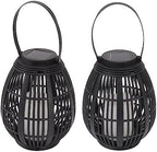 Keenso Solar Garden Lantern, Outdoor LED Hanging Lamp, Decorative Rattan Lantern for Lawn, Patio, Energy Saving Solar Energy, ABS Material - Image 2