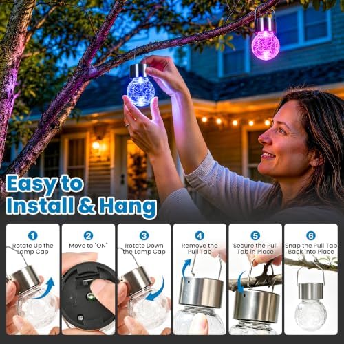 SOLPEX Solar Hanging Lanterns Solar Christmas Lights Outdoor Ornaments 16 Pc - Image 3