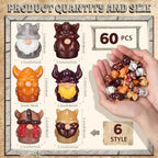 Geelin 60 Pcs Mini Viking Warrior Gnomes Figurines Bulk Medieval Party - Image 3