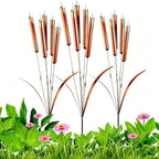 2026 Cattail Wind Chimes Copper Garden Stake, Handmade 20inch Large Metal Flower Plant Sculpture Yard Art Decor Vintage Rustic Bells Ornament Kinetic Wind Sculpture 19.69in 3pcs by Unknown