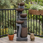 Bumilgar 42" Tall Outdoor Fountain with LED Lights - Image 2
