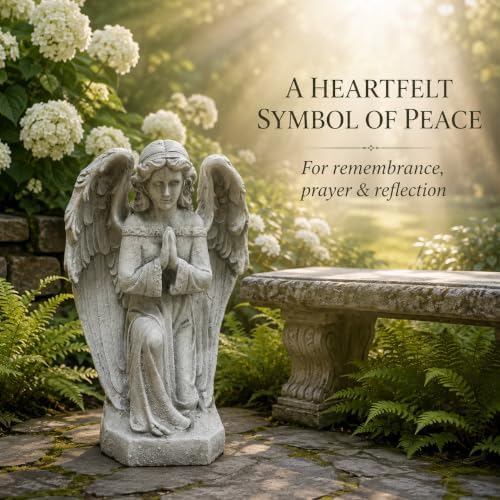 16.73 Inch Praying Angel Statue Garden Statue, Large Yard Statues - Image 6