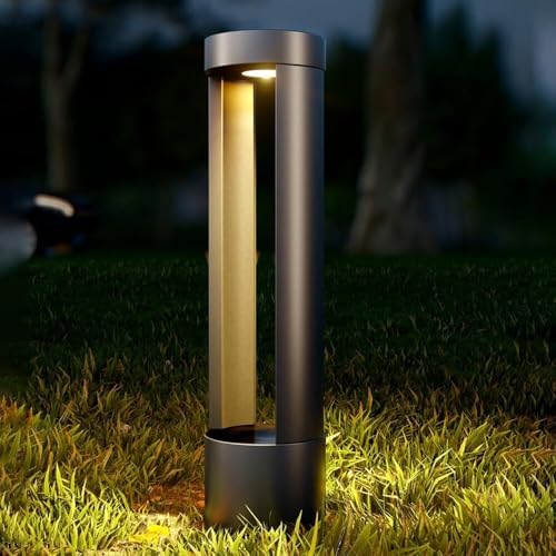 Outdoor LED Pathway Light Modern Landscape Bollard Fixture, Waterproof Aluminum Housing, Garden Lawn for Driveway, Courtyard, Walkway by Unknown
