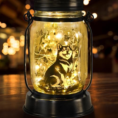 kyoryuger Alaskan Malamute Gifts for Women/Men, Pet Solar Lanterns Alaskan Malamute Dog Lover Lantern Pet Loss Dog Memorial Lights Solar Garden Decoration for Yard,Patio,Torches Lights Home Decor by kyoryuger