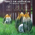 Solar Garden Lights Outdoor Decorations Garden Decor,Crackle Globe Glass,Gardening Gifts Waterproof Solar Lights for Outdoor Decor Patio,Lawn,Balcony,Porch,Yard Art - Image 4
