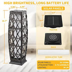 Solar Powered Outdoor Floor, 2 Piece Outdoor Floor Lamps, Solar Lanterns Waterproof, Resin Wicker Weather-Resistant Rattan Deck Light for Patio, Lawn, Porch, Garden - Image 6