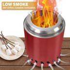 HGD 9.6 x 7.1 in Small Tabletop Fire Pit, Portable Mini Smokeless Table Top Firepit, Low Smoke Camping Stove for Outdoor & Patio, Fueled by Pellets or Wood, with Travel Bag, Stainless Steel, Red - Image 4