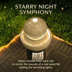 Wheat Sphere Fountain w/Warm LED, Resin Indoor Outdoor Floor Decor - Image 6