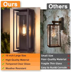 19 Inch Bronze Outdoor Wall Light Fixtures, 2 Pack Porch Lights - Image 6