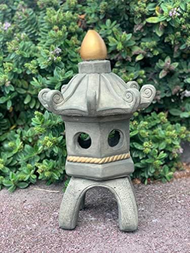 OLOMA Japanese pagoda statue Large pagoda figurine Japanese stone lantern Buddhist pagoda temple Chinese decoration Outdoor sculpture zen garden Furniture for home decor Large japanese pagoda decor - Image 4