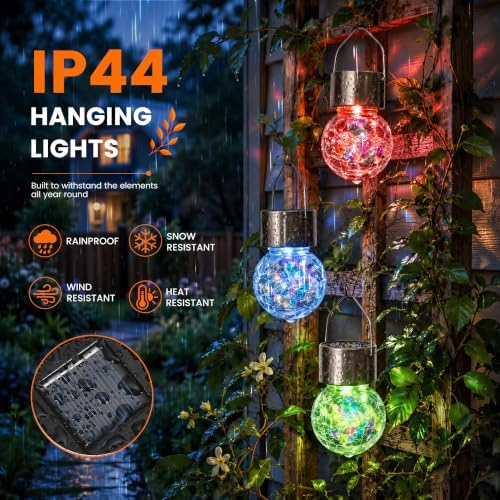 GIGALUMI Solar Hanging Lights Christmas Solar Lights Outdoor Garden Decor - Image 4