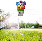 Colorful Flower Garden Stake Decorative Outdoor Yard Decor, Metal Flowers Yard Art Decoration for Patio Porch Lawn Pathway Backyard - Image 3