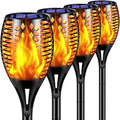 TomCare Flickering Flame Solar Torch Lights Outdoor, 43" Tall, 4 Pack by TomCare