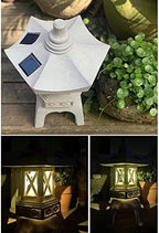 Buddha Statue,Garden Decoration Ornament Solar Pagoda Garden Yard Sculpture Lantern Zen Asian Decor Light for Patio Jardin - Image 7